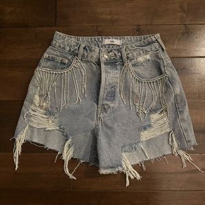 Adika rhinestone denim short